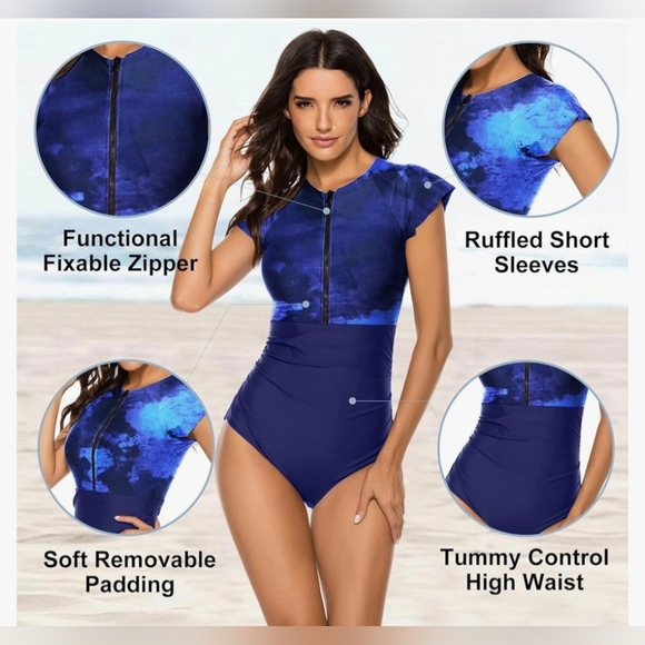 Wolddress Women Modest One Piece Bathing Suit #516 NWOT - Picture 9 of 9